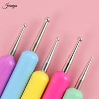 Spot marchandises multicolore acrylique poignée en plastique Double tête métal pointillage outil strass sélecteur point perceuse stylo 5 pièces ensemble