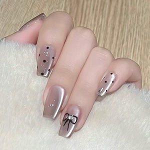 <span class=keywords><strong>Uñas</strong></span> Postizas con <span class=keywords><strong>Relieve</strong></span> <span class=keywords><strong>3D</strong></span> Estilo Francés, Diseño de Mariposa Roja, Sexy, Dulce y Moderno, Estampado de Leopardo, Parches de <span class=keywords><strong>Uñas</strong></span> para Manicura - Product Image 2