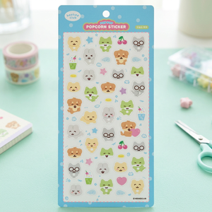 [HIHI Club] Pegatinas de Palomitas de Maíz: Hoja de Pegatinas Suaves de PVC Epoxi con Personajes Coreanos Lindos y Divertidos para Diario, Agenda, Portátil, Teléfono, Botella - Product Image 2