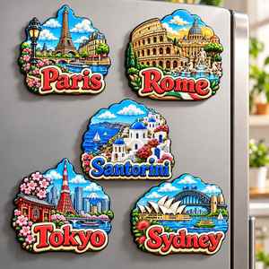 Factory Supply Travel Collection Landscape Souvenir Gift Colorful Landmark 3D Resin Fridge Magnet - Product Image 1