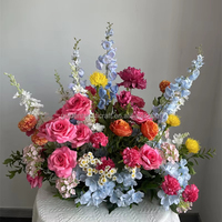 Fleurs d'été artificielles colorées pour les allées de mariage Fleurs de jardin de Monet Arrangement de fleurs pour mariage Graduation Pâques