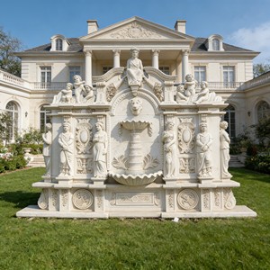 Fuente de <span class=keywords><strong>Trevi</strong></span> Personalizable, Gran Fuente de Mármol Blanco Tallada a Mano, Estilo Moderno, Decoración de Agua para Exteriores, Hogar, Jardín y Parque - Product Image 2