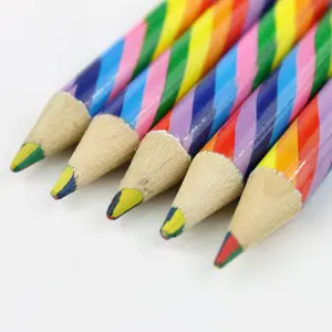big lead rainbow 4 colors lead wooden pencil