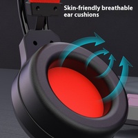 Casque de jeu filaire supra-auriculaire RAIKU S700 avec son surround 7.1, annulation active du bruit (ANC), éclairage RGB, interface USB