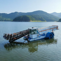 Bateau multifonctionnel pour la récolte des plantes aquatiques, machine à couper la laitue d'eau et les roseaux, et ramasseur de déchets de surface fluviale