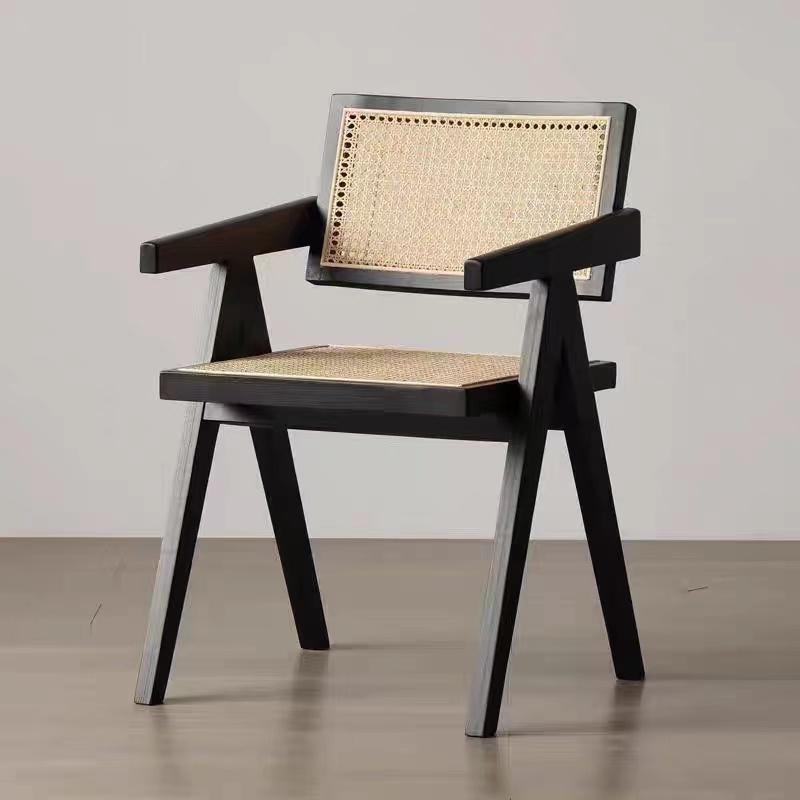 Modern solid wooden French style rattan hotel restaurant cafe shop chair dining room furniture
