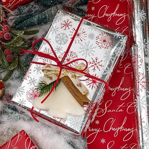 Christmas Wrapping <b>Paper</b> red silver double sided wrapping <b>paper</b> Snowflake <b>pattern</b> wrapping <b>paper</b> Silver Foil Wrapping <b>Paper</b> - Product Image 1