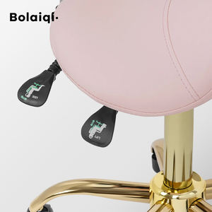 BOLAIQI Hochwertiger Rollhocker aus Rosa Leder für Schönheitssalons und Spas mit Verstellbarer Rückenlehne und Neigungsfunktion - Product Image 4