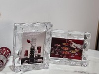 Cadre photo en verre taillé en diamant de 6 pouces, effet glace, pour décoration intérieure et mariage, directement de l'usine