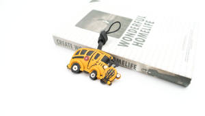 Leather Hand-Stitched Wax Thread Bus Pendant <b>Accessory</b> - Product Image 2