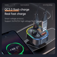 Chargeur de voiture QC 3.0 Type-C PD20W à charge rapide, adaptateur véhicule, lecteur MP3, transmetteur FM, récepteur audio, chargeur T86