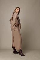 Haute qualité femmes kaki élégant Blazer revers veste avec poches sur mesure dames vêtements d'extérieur à la mode bureau manteau décontracté