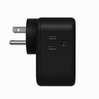 Adaptateur de voyage universel compact à 3 prises américaines et 3 ports USB, chargeur multiprises en cube à 3 faces, prise murale pour hôtel et maison