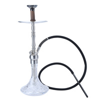 Chicha russe de haute qualité en gros, chicha en acier inoxydable, étui en verre, narguilé, chicha, ensemble complet