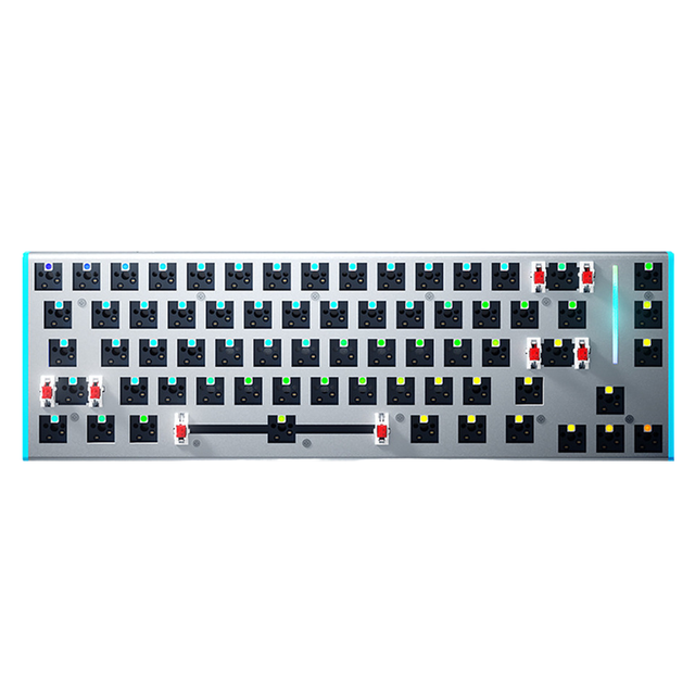 AULA F3267 Customized Three-mode Mechanical Keyboard with 67 Keys Hot-swappable RGB Gray Wood Switches V3 Fine-tuned Large Keys