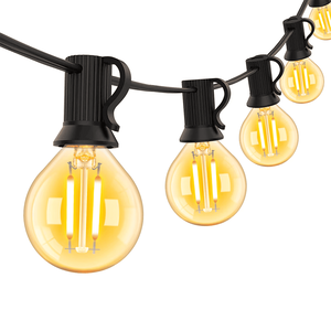 G40 decoración al aire libre LED cadena luces 1,5 W globo ámbar vidrio bombilla regulable guirnalda festón calle Patio fiesta luces colgantes - Product Image 1