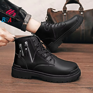 Botas de Hombre Retro Casuales con Parte Superior de PU, Suela de Goma Antideslizante, Cierre con Banda Elástica, Botines para Invierno, Otoño y Primavera - Product Image 2