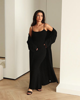 Automne nouveauté robe décontractée moulante sexy avec long cardigan ensemble pour les femmes à la mode