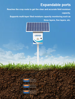 Capteur de sol solaire extérieur, moniteur NPK, température, humidité, EC, enregistreur de données WiFi 4G avec batterie intégrée pour l'irrigation agricole