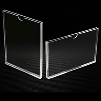 Boîte de présentation en acrylique transparente de haute qualité, format A4, écologique, avec surface brillante et fente pour carte
