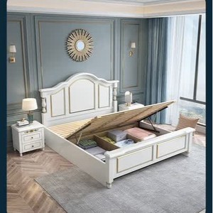 Lit plateforme en bois de chêne massif de style américain, luxe léger, design moderne minimaliste, plusieurs tailles (1,5 m/1,8 m/2 m) - Product Image 4