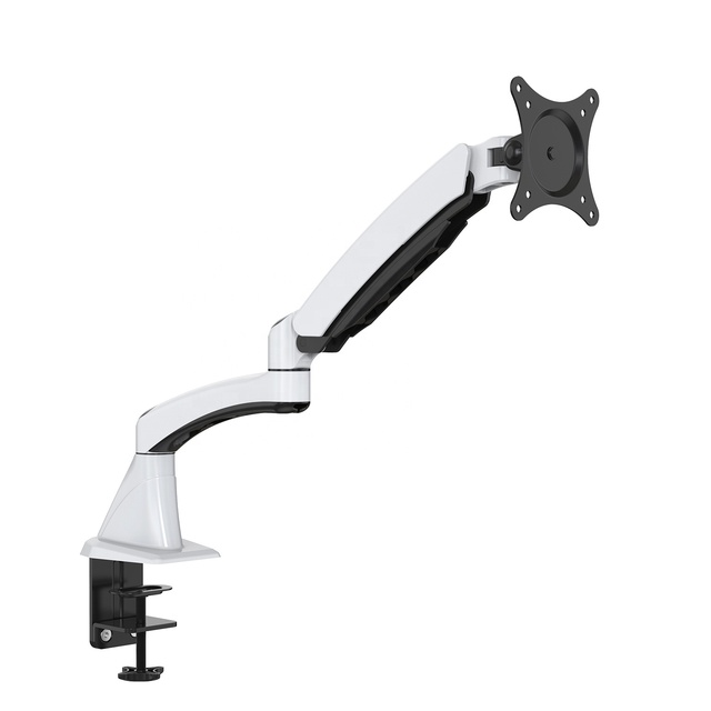 V-mounts Ergonomic Mechanical Spring Adjustable Single Monitor Mount Arm 90 Degrees 15-27'' Screen VESA 75x75/100x100 Stock