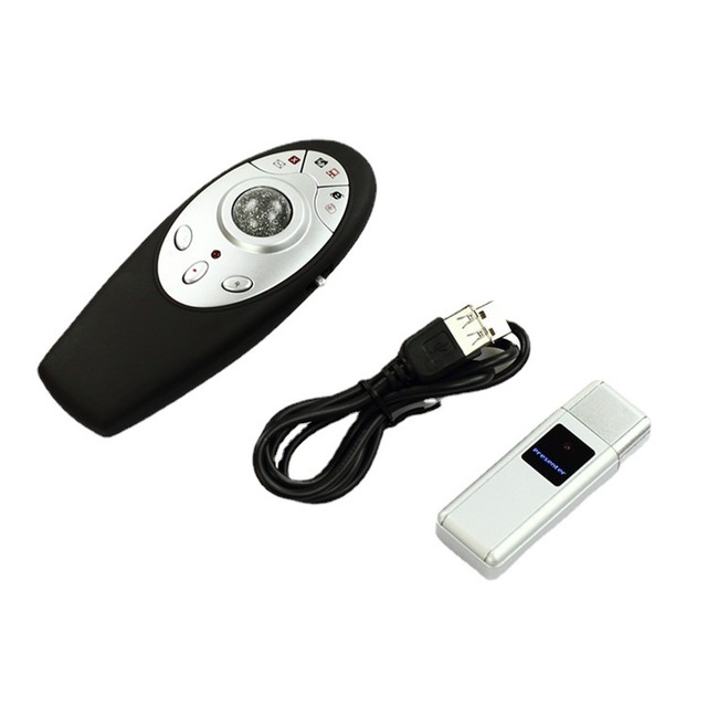 Rechargeable Presentation Clicker Power Digital Display Wireless Remote, Red Light Pointer Computer PPT Clickers for Laptop
