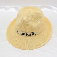 Sombrero de Sol de Verano con Logotipo Personalizado Beckon, Sombrero Trilby con Ala Enrollable, Protección UV, Sombrero Fedora de Malla Estilo Jazz, Sombrero para Exteriores