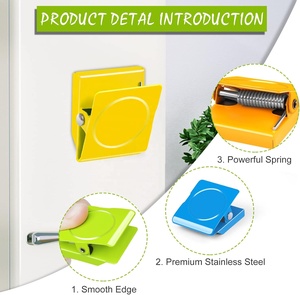 סגנון יפה ומגוון צבעים מרובעים מהדק כוח ספיחה חזק מקרר מגנטים ממתכת עמיד - Product Image 6