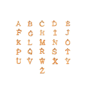 Letras Iniciales Mayúsculas de Acero Inoxidable de la A a la Z |   Colgante de Letra Chapado en Oro PVD de 18K para Joyería DIY, Fabricación de Collares y Pulseras - Product Image 1