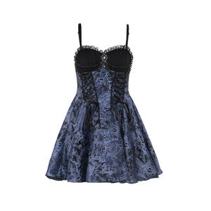 In stile gotico Lolita corsetto con spalline sottili Mini <span class=keywords><strong>abito</strong></span> con motivo floreale da donna <span class=keywords><strong>abito</strong></span> con camicetta da un Set - Product Image 3