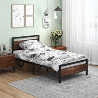 Prix d'usine plate-forme de lit en métal industriel, base de matelas avec tête de lit et planche de pied Vintage, assemblage facile