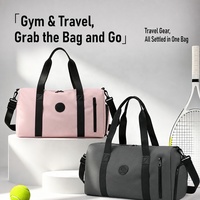 Sac de voyage imperméable à séparation sec/humide, compartiment à chaussures indépendant et sangle réglable pour la gym