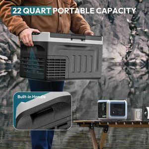 Refrigerador EUHOMY de 12V y 22QT, Enfriador con Compresor, Control por Aplicación, Nevera Portátil para Auto, 12V 24V DC 100-240V AC - Product Image 3
