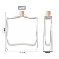 Conception unique personnalisée 120ml bouteille de diffusion de flûte à roseau carrée transparente en verre avec bouchon boîte ceinture