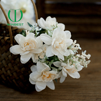 Bouquet de fleurs artificielles vintage en soie de qualité d'origine usine, fait main, pour décoration de mariage et centre de table