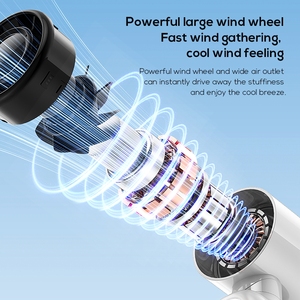 Ventilateur portable USB rechargeable 4000 mAh avec clip rotatif et lumière LED, idéal pour poussette, vélo et camping - Product Image 3