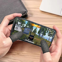 Manchettes de doigt en fibre de verre argentée 24 broches pour jeux mobiles, écran tactile, respirantes, anti-transpiration, pour jeux PUBG
