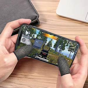 Fundas para Dedos de Juego Móvil de Fibra de Vidrio Plateada de 24 Pines, Transpirables, Anti-Sudor, para Jugar PUBG - Product Image 1
