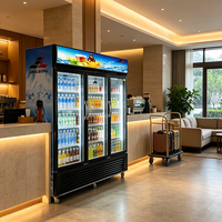 Réfrigérateur commercial à porte simple, distributeur de boissons électrique, refroidisseur de boissons, vitrine réfrigérée