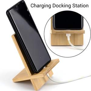 Ai-Mich Table à bras de canapé avec support pour téléphone et tablette-Support en bambou de haute qualité pour téléphone portable et tablette - Product Image 4