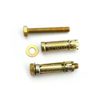 3 boulons de fixation en zinc jaune, 4 boulons de fixation en zinc coloré M6/M8/M10/M12/M16/M20