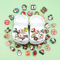Adornos de PVC 2D con Letras del Alfabeto Navideño para Zapatos, Sandalias, Zapatillas, Accesorios DIY