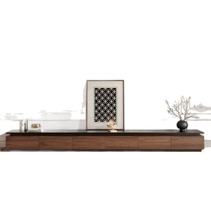 Modern TV Cabinet With Led <b>Light</b> Storage Unit For Living Room Solid Wood Floor Standing Design - Product Image 2