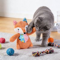 Jouets à mâcher en peluche en coton écologique fabriqués en forme d'animaux de dessin animé, doux, durables, résistants aux morsures, pour chiots, articles de jeu d'intérieur