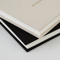 Cuaderno diario de lino y tela de tapa dura con impresión de logotipo personalizado A5 Office Business Brb & Pouring Into Me Journal