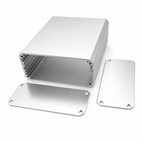 Boîtier de projet plat et fin en alliage d'aluminium anodisé 104*46*120mm, IP54, avec panneaux à 4 vis et découpes personnalisées pour contrôleur de compteur