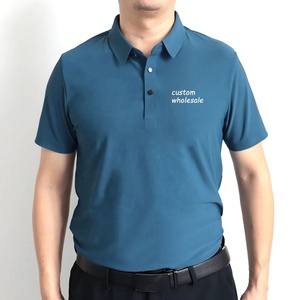 Factory Price OEM Custom Logo Stylish Quick Dry Athletic Thin Height Elasticity Pure Color Golf Short Sleeve Men's Polo Shirts