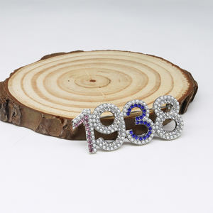 Fancy 2 filas diseño con incrustaciones de perlas Jack y Jill of America año de fundación 1938 símbolo joyería rosa y azul Bling JJ broche Pin - Product Image 5