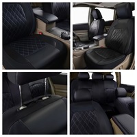 Housses de siège auto complètes en cuir PVC, 9 pièces, matelassées, toutes saisons, universelles, pour voitures 5 places, intérieur auto